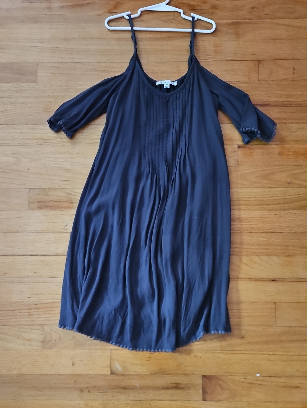 Patrons of Peace Slate Blue One-Shoulder Midi Dress